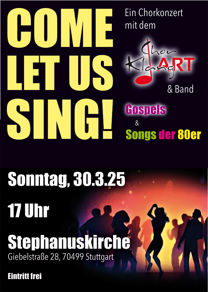 Konzert KlangArt Come Let Us Sing Flyer