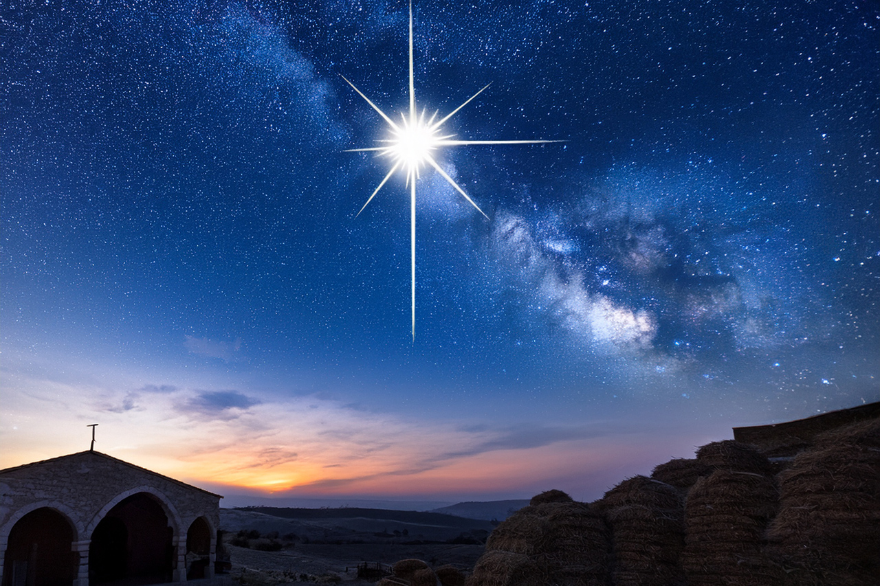 Stern über Bethlehem - mit KI generiertes Bild